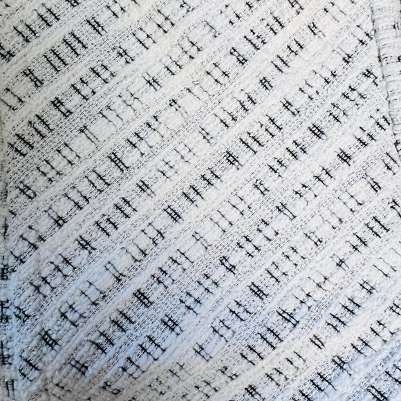 Koko and Mason White Tweed Shorts Cotton High Waist Size M Tie Belt Pockets - Picture 6 of 8